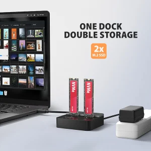 AXAGON ADSA-M2C22L, USB-C 20Gbps dokovací stanice pro 2× M.2 NVMe SSD s funkcí klonování - obrázek 6