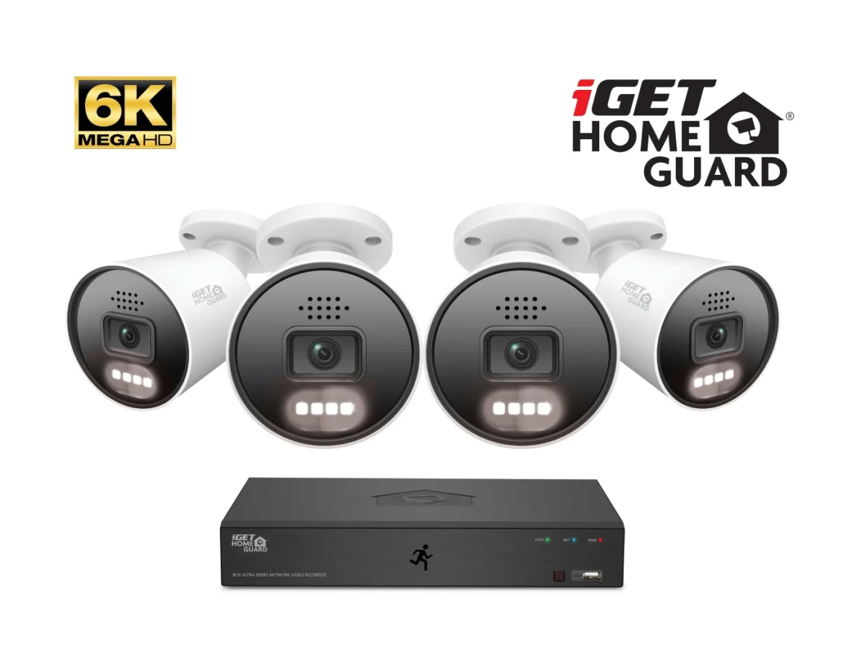 iGET HGNVK88604 NVR sada 8CH + 4x IP 6K kamera, zvuk, AI