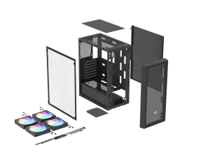 PC skříň Fury SHOBO SH8F, ARGB , Midi Tower, Černá - obrázek 5