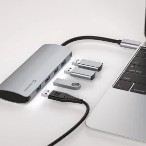 SW USB-C HUB 4-IN-1 (4x USB 3.0) - HLINÍK - obrázek 2