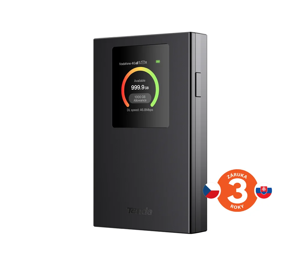 Tenda MF6 - 4G LTE Mobile AX300 WiFi 6 battery modem router, LCD, WPA3, USB-C