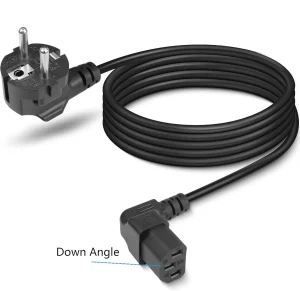 PremiumCord Kabel síťový 230V k PC,2m, 90° zahnutý - obrázek 2