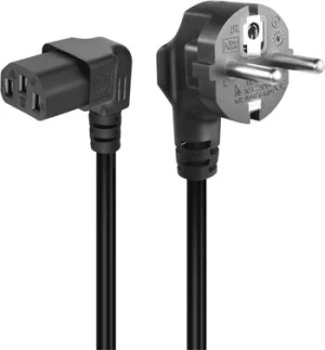PremiumCord Kabel síťový 230V k PC,2m, 90° zahnutý