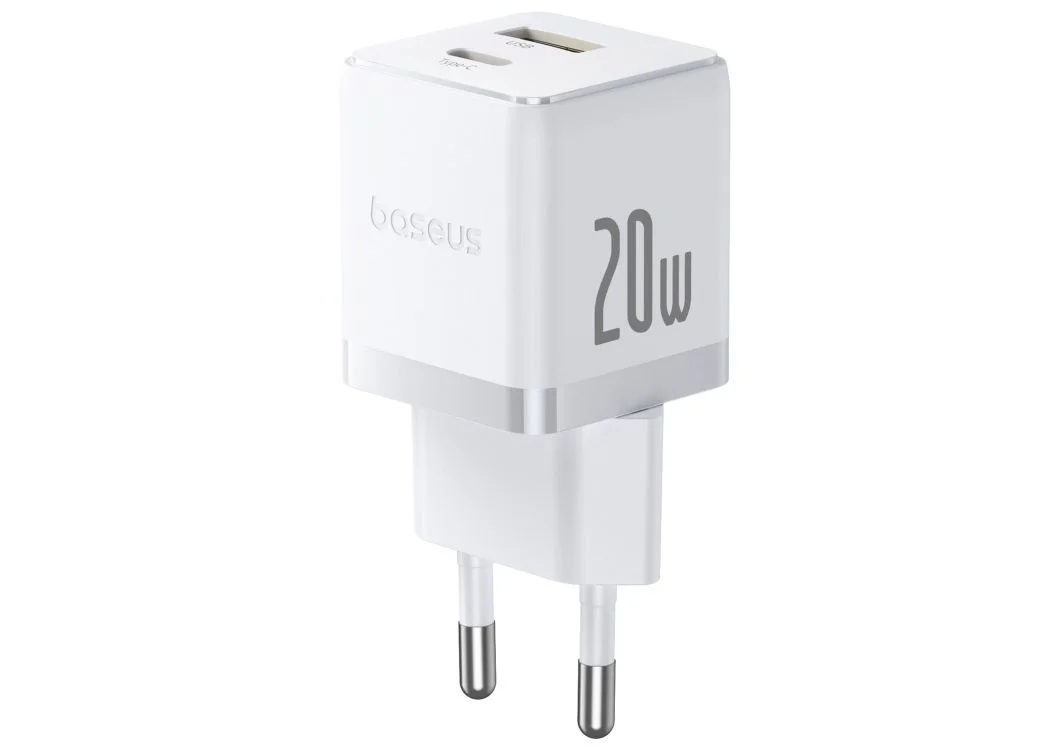 Baseus Rychlonabíječka do sítě Palm 20W 1xUSB-A 1xUSB-C PD QC 3.0 bílá