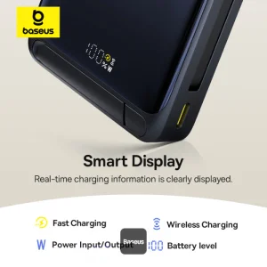Baseus Powerbanka PicoGo Qi2 10000mAh 45W s kabelem USB-C černá - obrázek 2