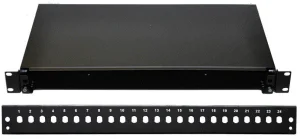 19" Optická vana  24xST černá, aret. plast. klipem