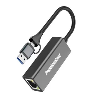 PremiumCord adaptér UBS-C a USB-A na Gigabit, 15cm - obrázek 2