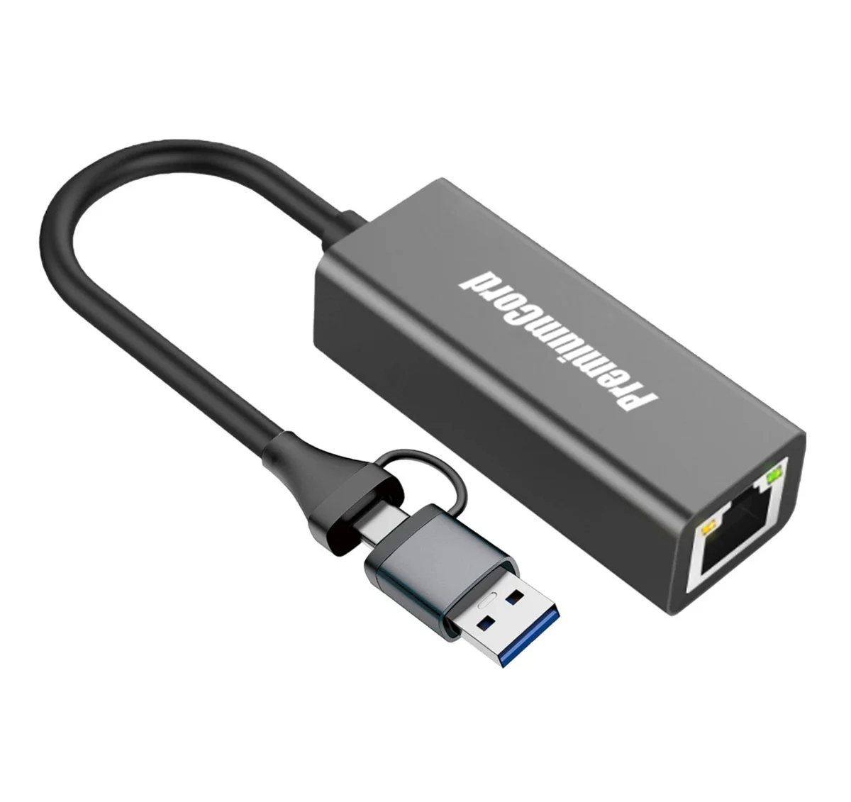 PremiumCord adaptér UBS-C a USB-A na Gigabit, 15cm