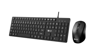 Klávesnice C-TECH KBM-108, drátový combo set s myší, multimediální, USB, CZ/SK - obrázek 2