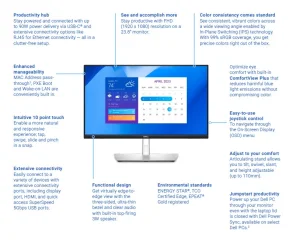 24" LCD Dell P2424HT Touch 5ms/16:9/mat/USB-C/repr - obrázek 7