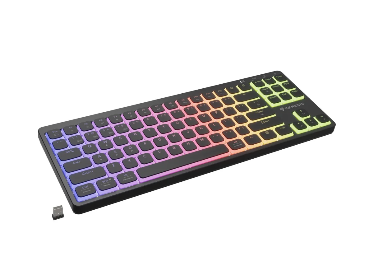 Bezdrátová herní klávesnice Genesis THOR 430 TKL/USB+BT/US/Černá