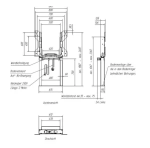 Držák MEBIKON eQLift Next Wall/Floor Compact 60 mm - obrázek 2