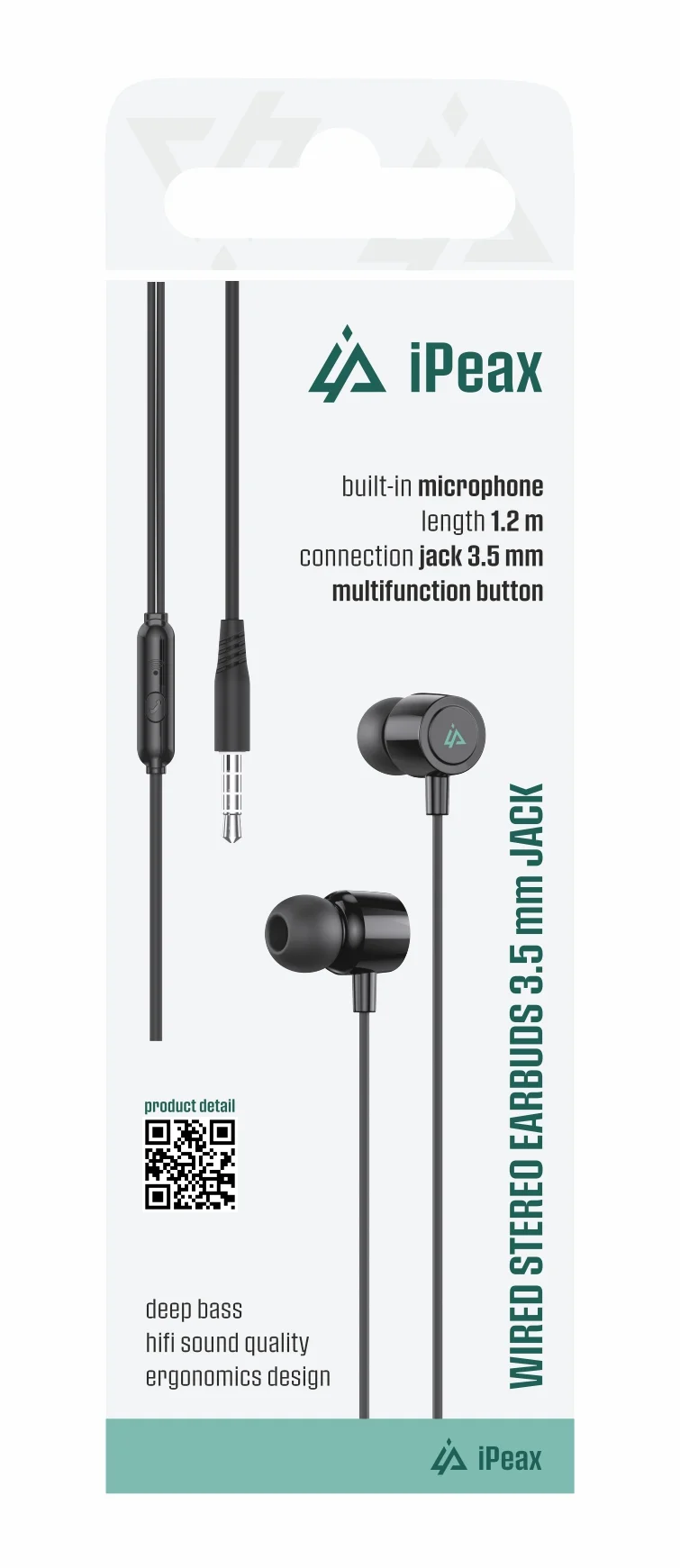 DRÁTOVÁ SLUCHÁTKA 3,5MM JACK ČERNÁ