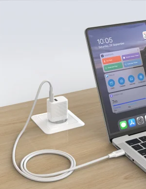 TPU KABEL USB-C / USB-C 1,5M, 5A, 100W BÍLÝ - obrázek 2