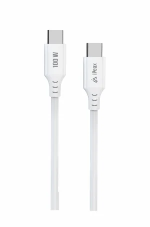 TPU KABEL USB-C / USB-C 1,5M, 5A, 100W BÍLÝ - obrázek 3