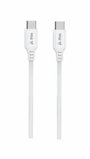 TPU KABEL USB-C / USB-C 1M, USB 2.0 BÍLÝ - obrázek 3