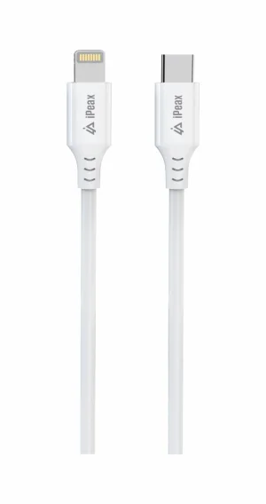 TPU KABEL USB-C / LIGHTNING 1M, USB 2.0 BÍLÝ - obrázek 2