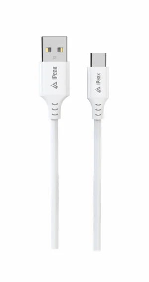 TPU KABEL USB-A / USB-C 1M, USB 2.0 BÍLÝ - obrázek 2