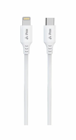TPU KABEL USB-C / LIGHTNING 1,5M, USB 2.0 BÍLÝ - obrázek 2