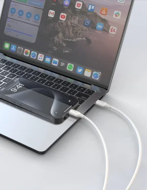 TPU KABEL USB-C / LIGHTNING 1,5M, USB 2.0 BÍLÝ - obrázek 3