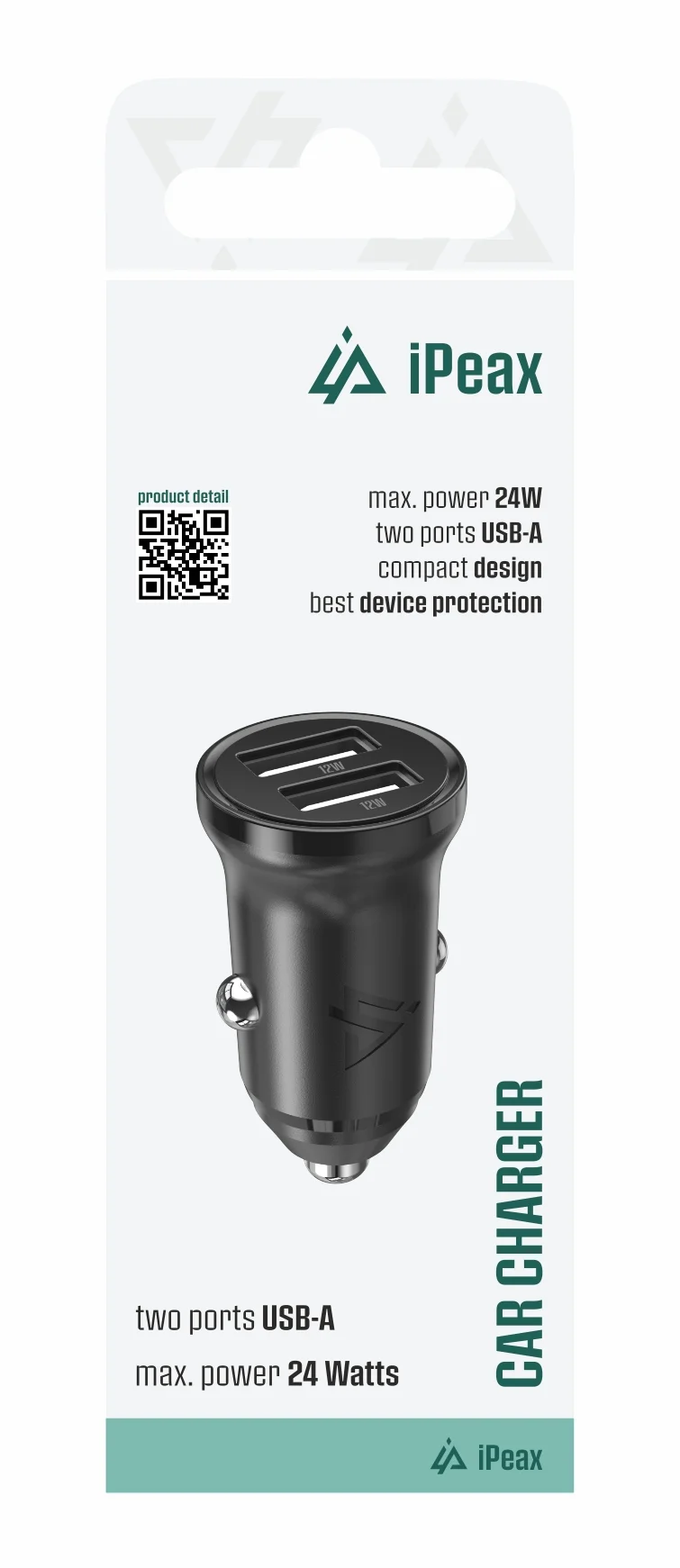 AUTONABÍJEČKA CL-02, 4,8A, 2x USB-A ČERNÁ