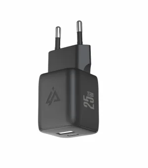 GaN SÍŤOVÁ NABÍJEČKA 25W (USB-C + USB-A) ČERNÁ - obrázek 3