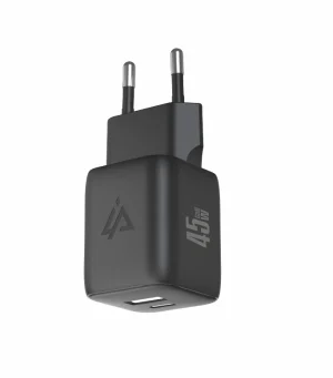 GaN SÍŤOVÁ NABÍJEČKA 45W (USB-C + USB-A) ČERNÁ - obrázek 2