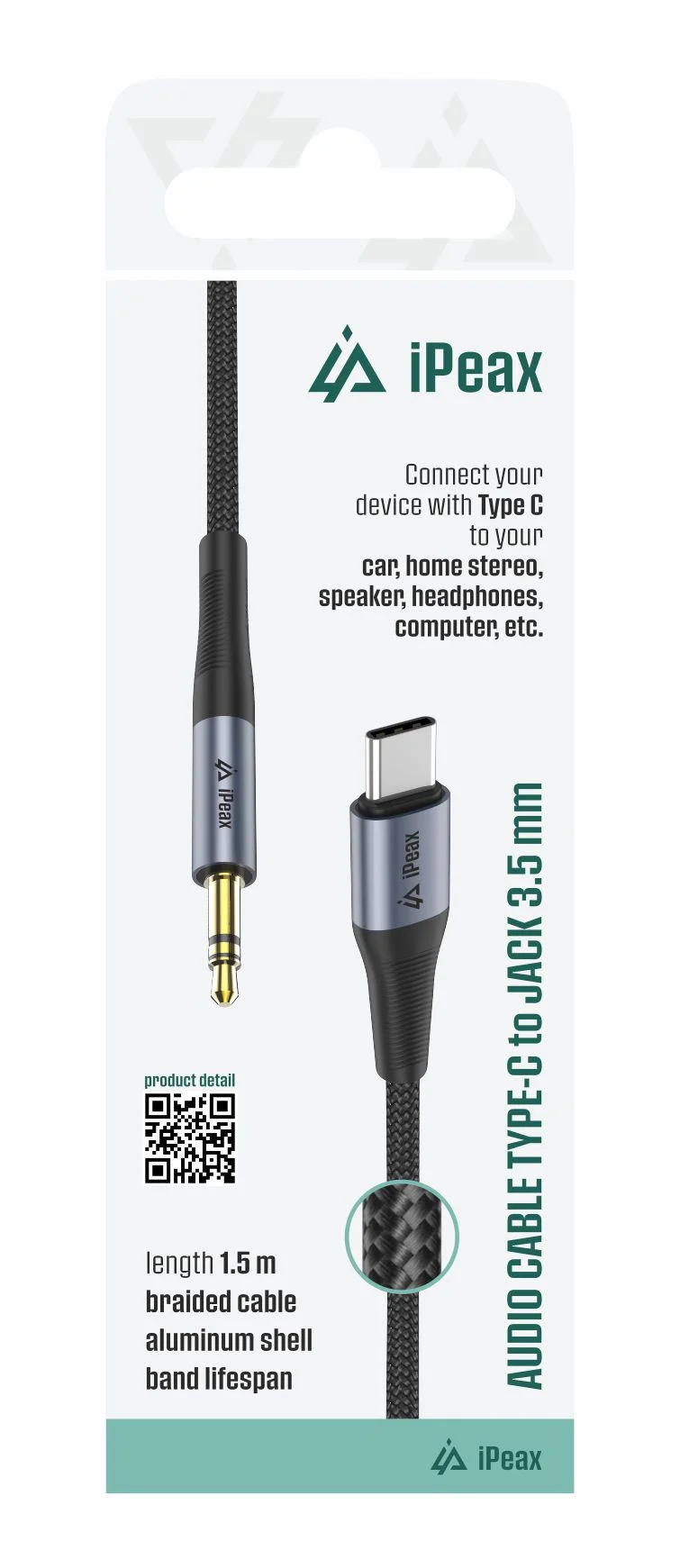 ADAPTÉR USB-C / 3,5 MM JACK 1,5 M ČERNÝ