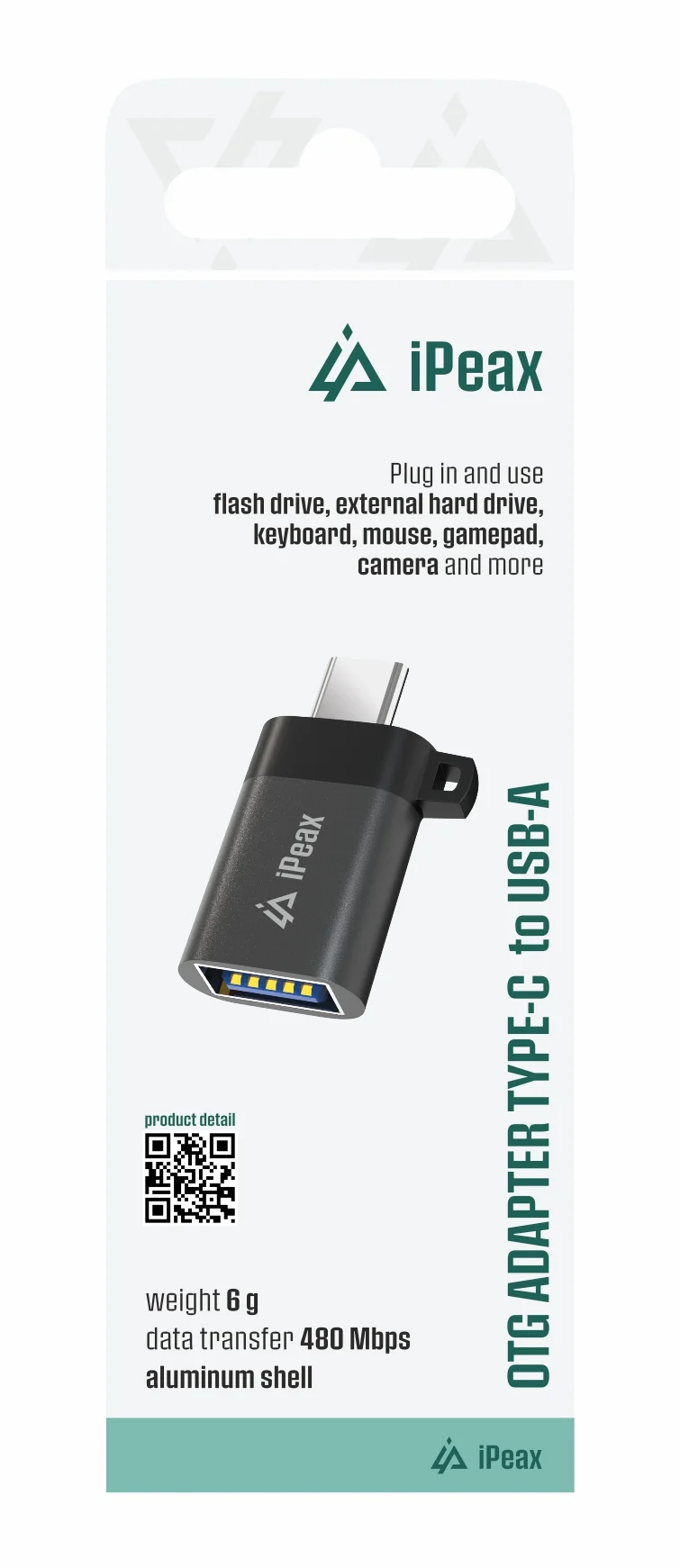 ADAPTÉR OTG USB-C / USB-A (samice) ČERNÝ