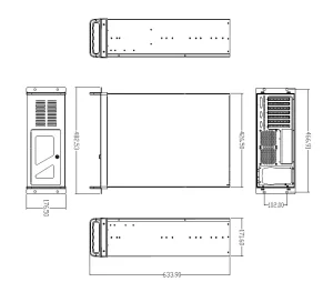 DATACOM 19" Case IPC 4U/585mm šedý bez PSU - obrázek 7