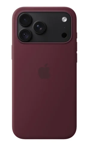 iPhone 18 Pro Max Silicone Case with MS - Burgundy - obrázek 3