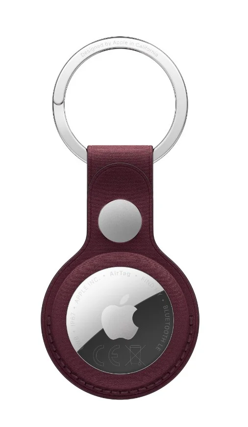 AirTag FineWoven Key Ring - Burgundy