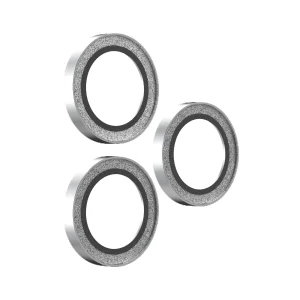 Glass Elite Anti-Reflective Camera Rings for Apple iPhone 18 Pro Max / 18 Pro - Silver Glitter - obrázek 2