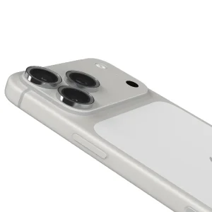 Glass Elite Anti-Reflective Camera Rings for Apple iPhone 18 Pro Max / 18 Pro - Silver Glitter