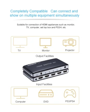 PremiumCord HDMI switch 4:1, plastový,dálkové ovl. - obrázek 4
