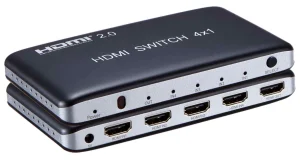 PremiumCord HDMI switch 4:1, plastový,dálkové ovl.
