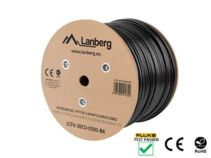 Instalační LAN kabel CAT.6 FTP 305 m, gelová výplň, měď, černý, LANBERG - obrázek 3