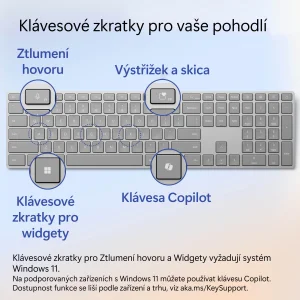 Microsoft Surface Keyboard (2. edice) commercial/Bezdrátové Bluetooth/EN/Šedá - obrázek 5