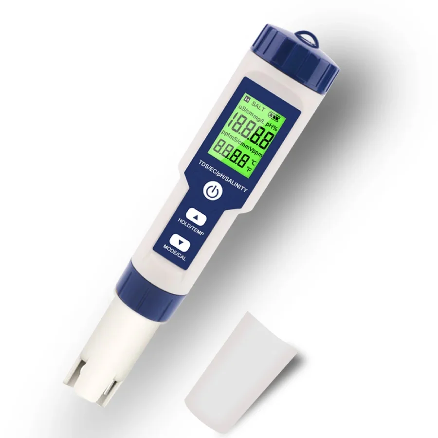 W-Star Tester vody 5v1 EZ9909SP na pH, vodivost, TDS a salinitu pro bazény, studny