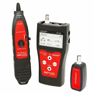 W-Star Tester UTP a BNC kabelů WSNF300, rozbliká port, zobrazí mapu sítě