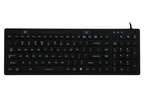 SK312BL – Průmyslová silikonová antibakteriální klávesnice podsvícená, CZ, USB, IP68