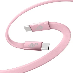 TB plochý kabel USB-C na USB-C, 1m, růžový - obrázek 2