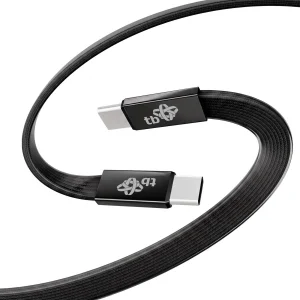 TB plochý kabel USB-C na USB-C, 1m,  černý - obrázek 3