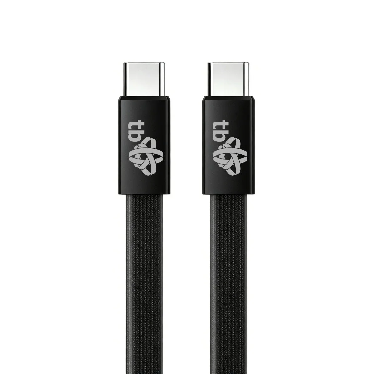 TB plochý kabel USB-C na USB-C, 1m,  černý
