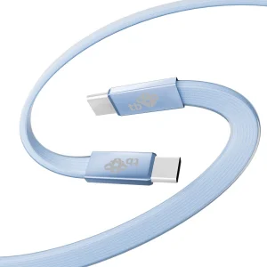 TB plochý kabel USB-C na USB-C, 1m, modrý - obrázek 2