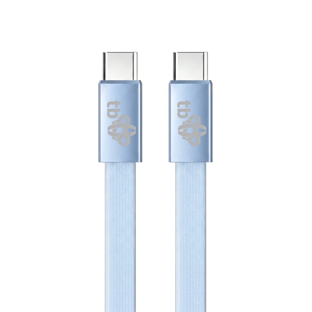 TB plochý kabel USB-C na USB-C, 1m, modrý