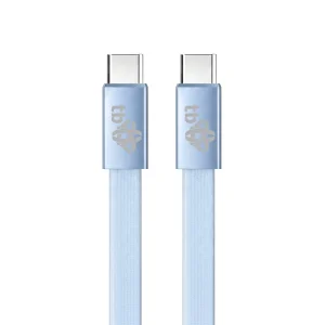TB plochý kabel USB-C na USB-C, 1m, modrý