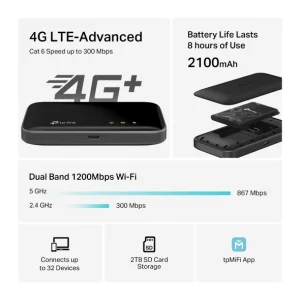 TP-Link M7400 300Mbps 4G LTE-Advanced Mobile Wi-Fi - obrázek 6