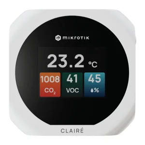 MikroTik IAQM-THC2V-W, Claire lite - Air Quality Monitor, CO2, Temp, RH, VOC, bílá - obrázek 4