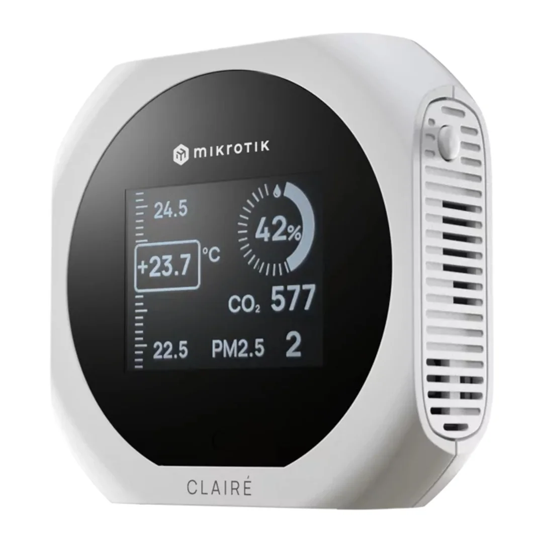 MikroTIk IAQM-THC2PV-W, Claire - Air Quality Monitor, CO2, Temp, RH, PM2.5/10, VOC, bílá